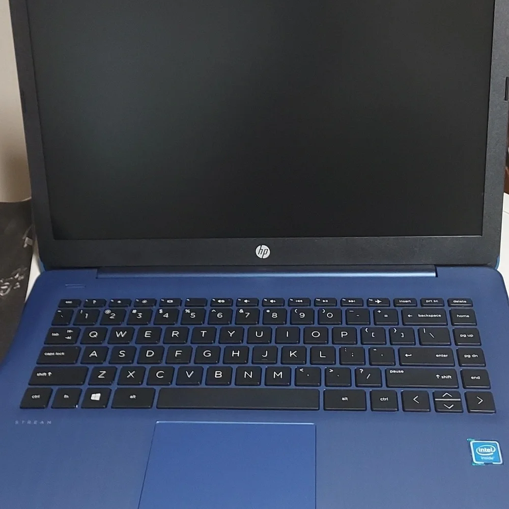 Blue Laptop with Black Cover